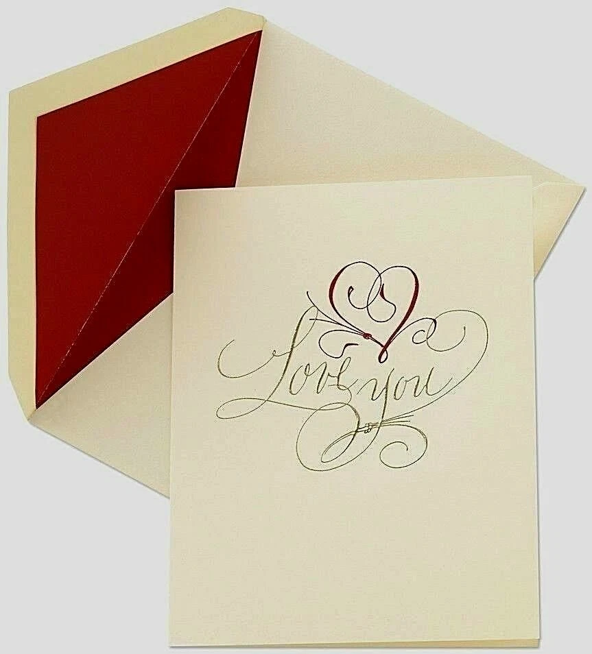 1 Crane & Co Valentine's Day All Occasion "Love you" Blank Card & Lined Envelope - Image 1 of 1