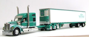 DCP George Van Dyke green/white Custom KW W990 spread axle reefer 1/64 no box - Picture 1 of 6