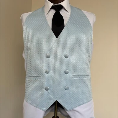 6 Button Double Breasted Geometric Patterned Formal Vest eight different colors  - Image 1 of 4