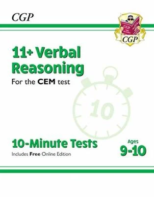 11+ CEM 10-Minute Tests: Verbal Reasoning - Ages 9-10 (with Onli... by CGP Books - Image 1 of 2