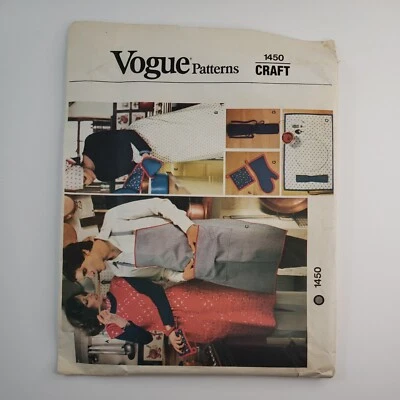 Vogue 1450 Vintage Apron Placemat Potholder Craft Sewing Pattern Size Medium - Image 1 of 4