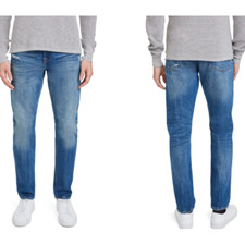 7 For All Mankind Adrien Squiggle Straight Leg Jeans San Rafael Blue Size 36