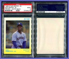 PSA 9 1989 Star Promo White Back #NNO Ken Griffey Jr. RC POP22 Seattle Mariners