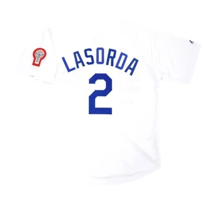 MAJESTIC Tommy Lasorda 1981 Los Angeles Dodgers Home White Jersey Men's (S-3XL)