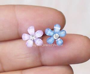 2pcs Cute small flower cartilage barbell Upper Ear Ring piercing Fashion Jewelry