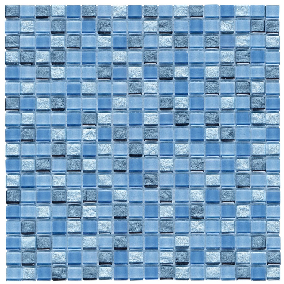 Piastrelle Mosaico Vetro Blu Grigio - 30x30 Cm, Per Bagno O Cucina - Foto 3
