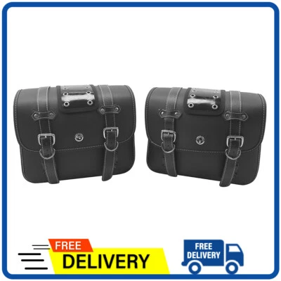 Pair PU Leather Side Saddlebag For Honda VTX1800 VTX1300C Storage Accessories - Image 1 of 4