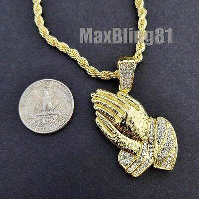 Collar de cadena de cuerda cubana de despegue de circonita cúbica de aleación chapada en oro Foto 1 de 2