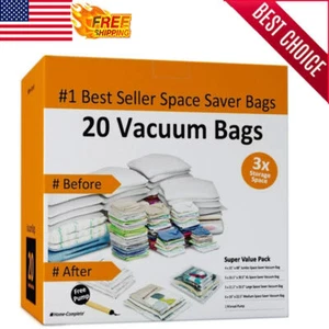 Vacuum Storage Bags Space Saving Air Tight Compression Organize Clothes Linens - Picture 1 of 6