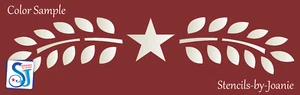 Colonial STENCIL Willow Branch Leaf Star Prim Folk Border Wall Art Signs Joanie - Picture 1 of 8