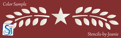 Colonial STENCIL Willow Branch Leaf Star Prim Folk Border Wall Art Signs Joanie - Image 1 of 4