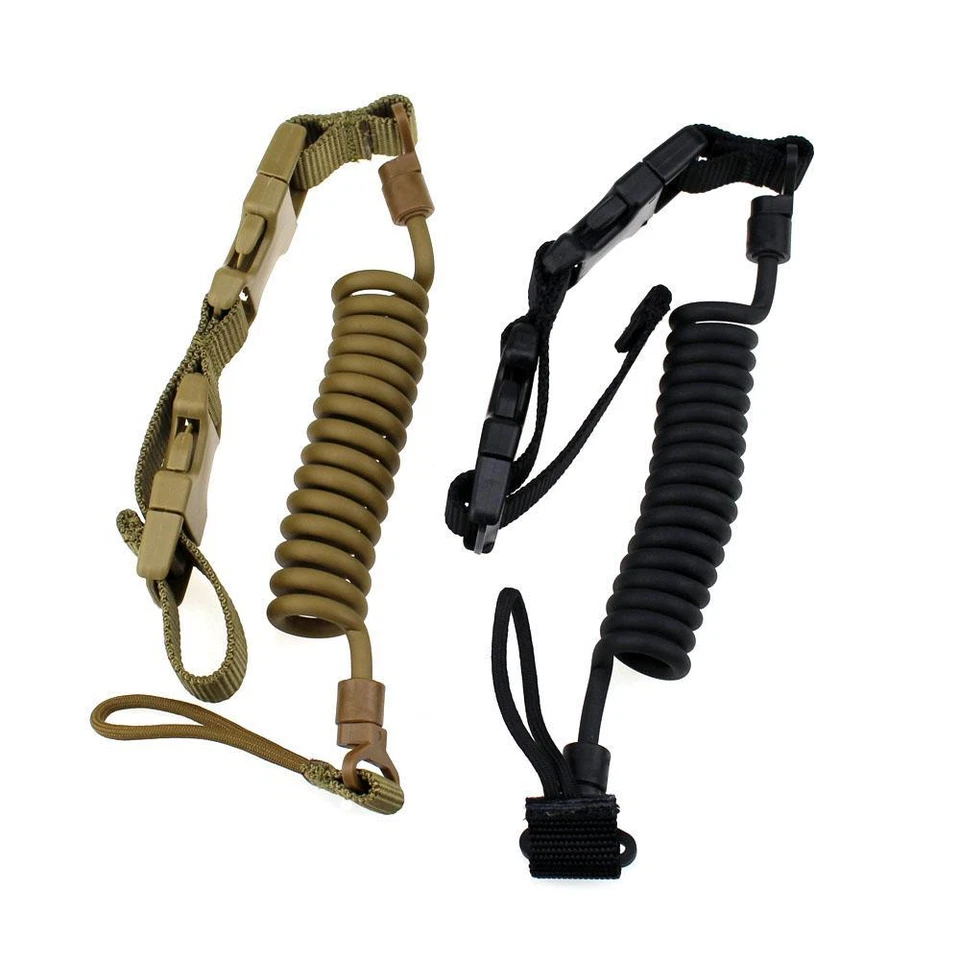Tactical Pistol Lanyard Sling Elastic Handgun Secure Spring Rope Sling - Image 1 of 4