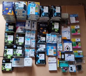JOB LOT OF VARIOUS HP & REMANUFACTURED INK CARTRIDGES. NEW BUT ALL OUT OF DATE.
