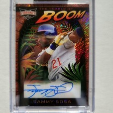 2023 LEAF VIBRANCE  THE TEMPLE OF BOOM SAMMY SOSA AUTOGRAPH ORANGE NUMBERED 5/5