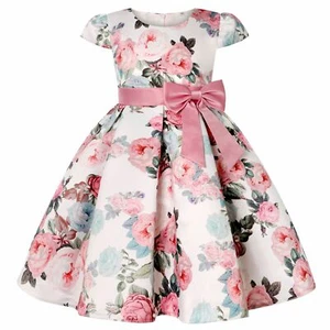 Mädchen Kinder Blume Prinzessin Party Kleider Kinder Kleidung Geburtstag Party Kleid - Bild 1 von 12