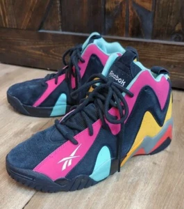 Mens Reebok Sz 11 Kamikaze II H01316 CLASSIC Black Persuit Pink Semi-Pixel Mint - Picture 1 of 13