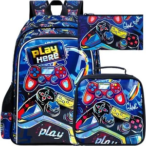 3PCS Game Backpack for Boys 16 Inch Kids Water Resistant Preschool Bookbags C... - Picture 1 of 8