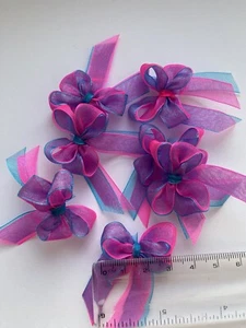 20 Small sweet 3cm blue and pink organza Bow. Decorations.  - Picture 1 of 6