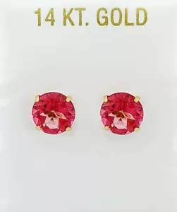 GENUINE 8.62 Cts PINK SAPPHIRE STUD EARRINGS 14K YELLOW GOLD - Free Appraisal - Picture 1 of 6