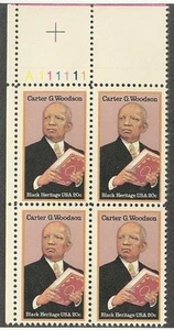 US USA Sc# 2073 MNH FVF PL# BLOCK Carter G. Woodson Author Historian - Picture 1 of 1