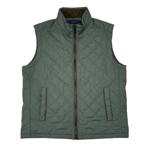 Vineyard Vines Vest Mens Large Green Quilted Full Zip Primaloft Preppy Casual - Picture 1 of 10