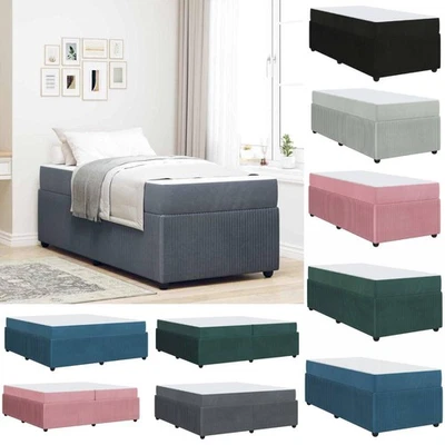 Bettgestell mit Matratze Samt Bettgestell Innere Bettmöbel Einzelbett Doppelbett - Bild 1 von 4