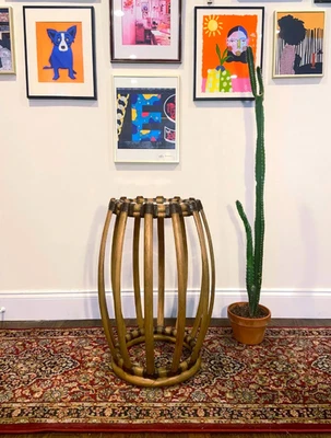 Tommy Bahama Twin Palms Collection Weston Glass and Rattan Accent Table - Image 1 of 4