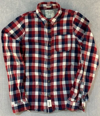 ABERCROMBIE & FITCH Y2K Muscle Flannel Shirt Men XXL Red/White/Blue Preppy 42" - Image 1 of 4