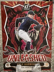 2024 Donruss Baseball Kyle Harrison Unleashed Insert Red Xplosion /99 - Picture 1 of 3