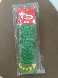 Silly Socks, Thick Crocodile, for kids, feet size 1-4 with gripper pads on soles - Picture 1 of 3