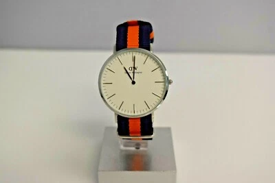 Nuevo Reloj Daniel Wellington Clásico Bedford Naranja Azul Nylon $195 Foto 1 de 4