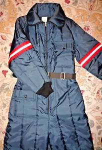 Vintage JC Penny Snow Apparel Snow Suit Belted Large Regular 16-18 USA Blue-Red- - Picture 1 of 13