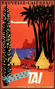 Nueva Caledonia 1953 Nouvelle Calédonie TAI Viaje Aéreo Vintage Póster Impresión Decoración - Imagen 1 de 4