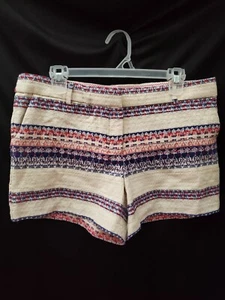 KATHERINE BARCLAY MONTREAL BOHO RED BLUE PRINT CASUAL SHORTS SIZE 12 - Picture 1 of 4