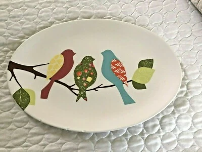 tag Three Birds on a Branch Platter Serving or Display - Image 1 of 4
