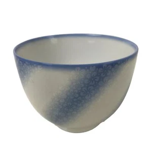 Japanese Noritake Porcelain Yunomi Teacup Vtg Cherry Blossom Blue White TC529 - Picture 1 of 7