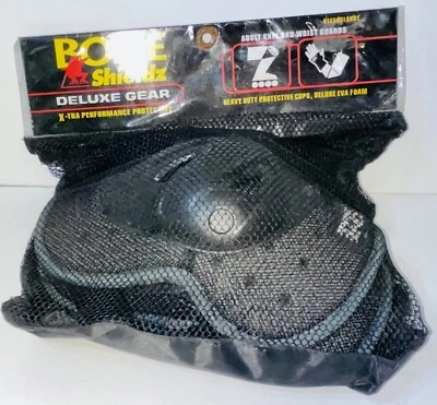 Rodilleras negras de gran tamaño en bolsa de malla - Bone Shieltz Foto 1 de 4