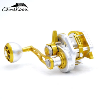 CAMEKOON Overhead Jigging Reel 77lb Lever Drag Multiplier Saltwater Game Fishing