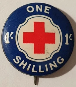 Red Cross • Tin Badge • WW2 Era • ONE SHILLING / 1/- - Picture 1 of 1