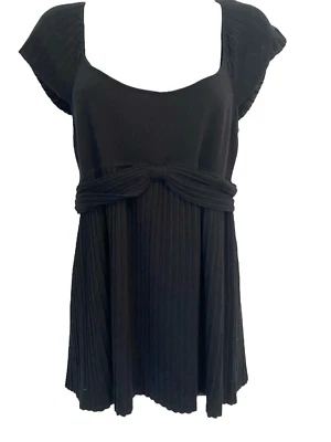 Blusa de malha Dana Buchman preta mistura de lã tamanho M - Imagem 1 de 4