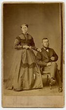 Woman and Man Vintage CDV Photo by Mack, Belfast and Coleraine , N. Ireland UK