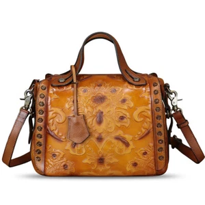 Genuine Leather Purses and Handbags Women Vintage Satchel Crossbody Shoulder Bag - Picture 1 of 14
