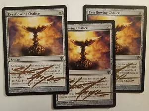 Magic The Gathering - 1x Signed Everflowing Chalice (mtg) Worldwake - GOLD - Picture 1 of 1