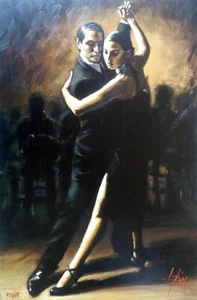 Fabian Perez "TANGO VI" Dance Hand Textured Limited Edition LARGE Canvas signed - Picture 1 of 7