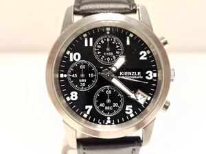 RETRO PILOTS MILITARY STYLE STEEL MEN'S CHRONOGRAPH QUARTZ WATCH "KIENZLE"1822 - Picture 1 of 12