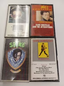 Elvis Costello Cassette Lot (4) Front, Spike, My Aim is True & Punch the Clock - Picture 1 of 6