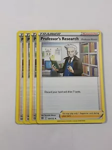 Pokemon Card Brilliant Stars 4x Playset Non Holo Professor's Research 147/172 NM - Picture 1 of 2