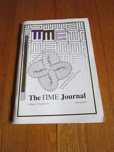 Pi Mu Epsilon Journal Spring 2014 Volume 13, #10 Math Centennial Issue 2 100 pg - Imagen 1 de 10