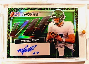 2023 Leaf Metal Campus VIP Autograph Michael Pratt #/5 Green COLOR MATCH Auto RC - Picture 1 of 4