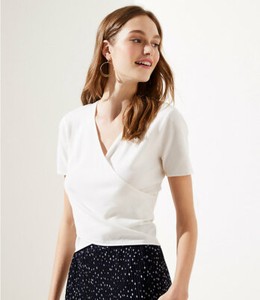 Short Sleeve Wrap Sweaters for Women 